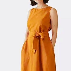 TOAST 100% sleeveless, belted cotton dress